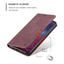 For Samsung Galaxy A31 CaseMe-013 Multifunctional Retro Frosted Horizontal Flip Leather Case with Card Slot & Holder & Wallet(Wine Red)