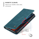 For Samsung Galaxy A41 CaseMe-013 Multifunctional Retro Frosted Horizontal Flip Leather Case with Card Slot & Holder & Wallet(Blue)