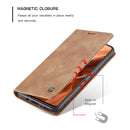 For Samsung Galaxy A41 CaseMe-013 Multifunctional Retro Frosted Horizontal Flip Leather Case with Card Slot & Holder & Wallet(Brown)