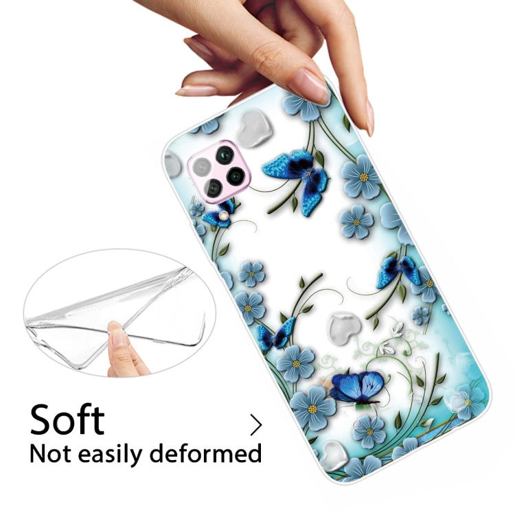 For Huawei P40 lite / nova 6 SE Shockproof Painted TPU Protective Case(Chrysanthemum Butterfly)