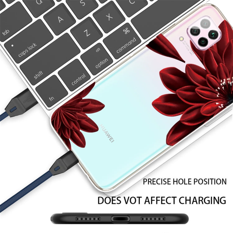 For Huawei P40 lite / nova 6 SE Shockproof Painted TPU Protective Case(Red Flower)