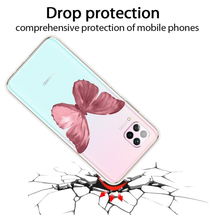 For Huawei P40 lite / nova 6 SE Shockproof Painted TPU Protective Case(Red Butterfly)