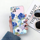 For Huawei P40 lite / nova 6 SE Shockproof Painted TPU Protective Case(Blue White Rose)