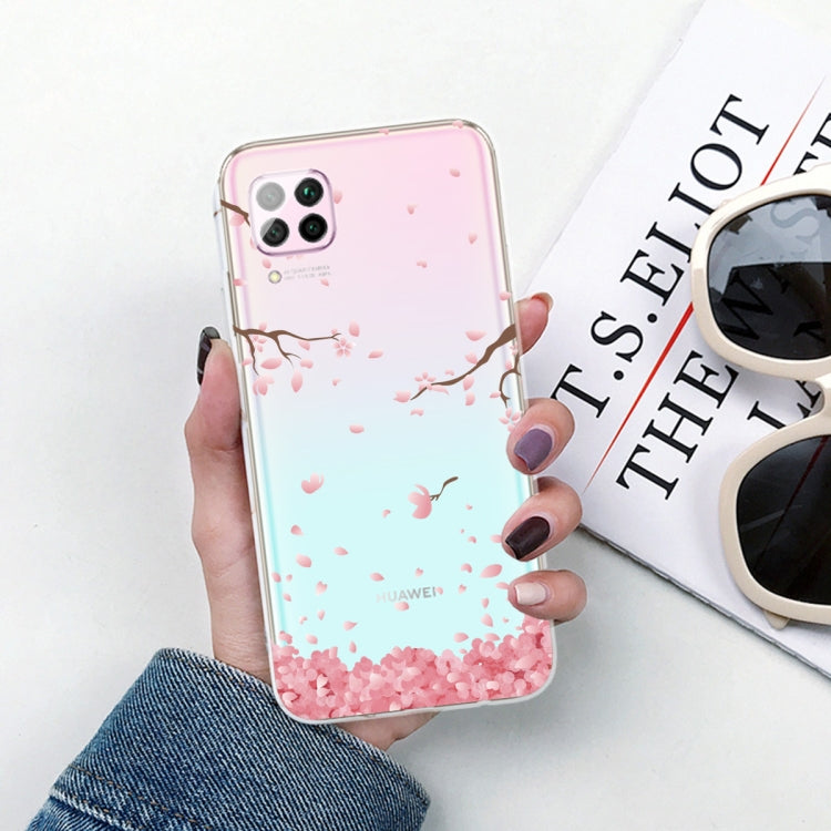 For Huawei P40 lite / nova 6 SE Shockproof Painted TPU Protective Case(Cherry Blossoms)