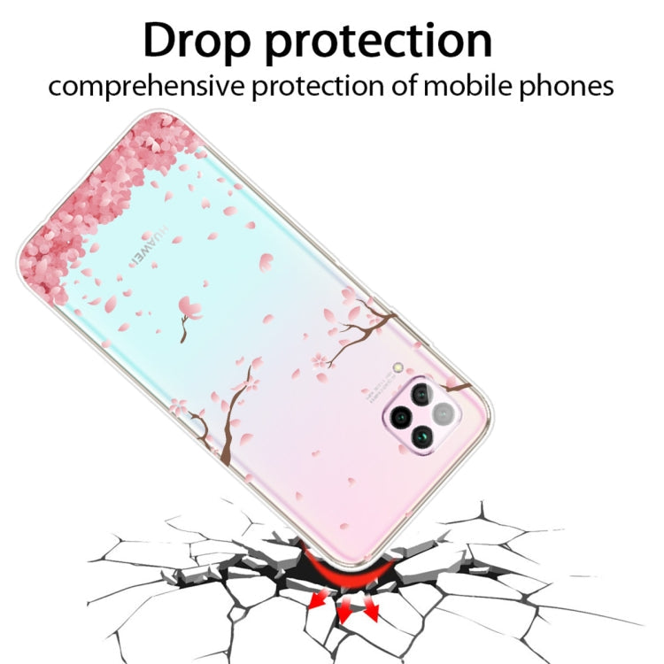 For Huawei P40 lite / nova 6 SE Shockproof Painted TPU Protective Case(Cherry Blossoms)