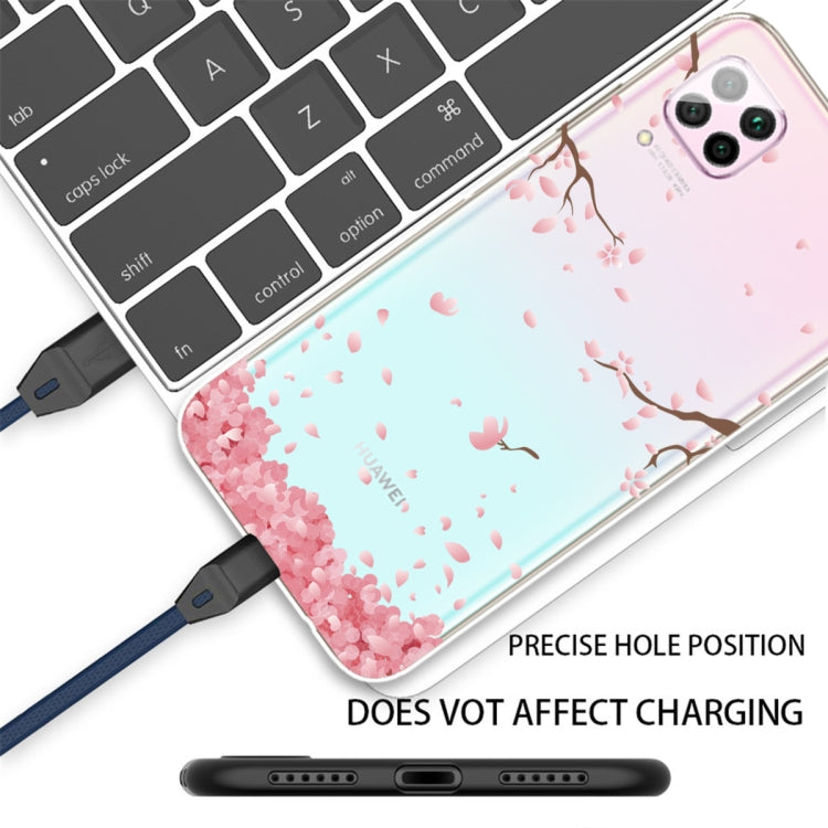 For Huawei P40 lite / nova 6 SE Shockproof Painted TPU Protective Case(Cherry Blossoms)