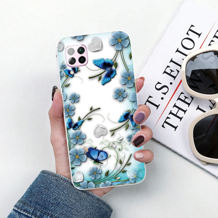 For Huawei P40 lite E / Y7p Shockproof Painted TPU Protective Case(Chrysanthemum Butterfly)