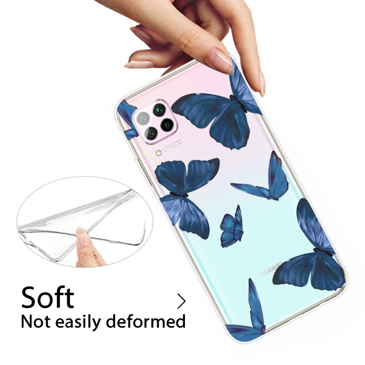 For Huawei P40 lite E / Y7p Shockproof Painted TPU Protective Case(Blue Butterfly)