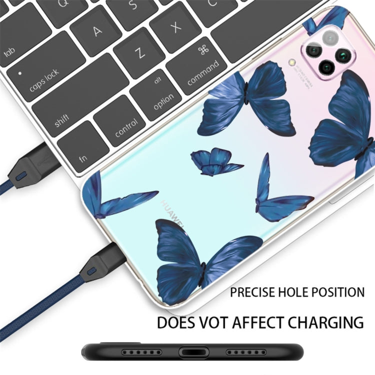 For Huawei P40 lite E / Y7p Shockproof Painted TPU Protective Case(Blue Butterfly)
