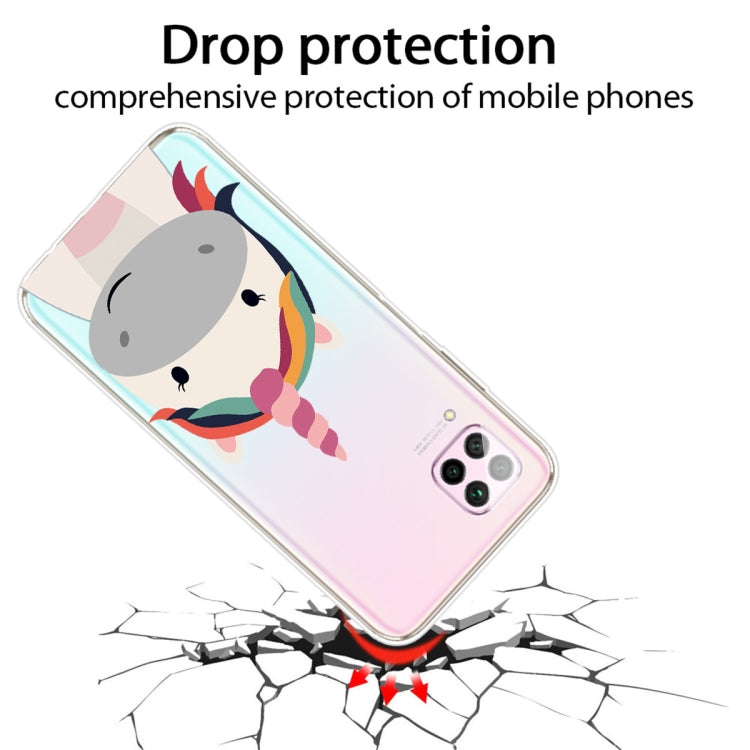 For Huawei P40 lite E / Y7p Shockproof Painted TPU Protective Case(Fat Unicorn)