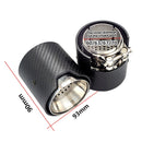 Car Modified MP Exhaust Pipe Glossy 90mm Carbon Fiber Short Tail Throat for BMW 3 Series, Air Inlet Diameter:67mm