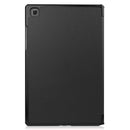 For Samsung Galaxy Tab A7 2020 T500 Custer Texture Horizontal Flip Leather Case with Three-folding Holder & Sleep / Wake-up Function(Black)