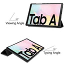For Samsung Galaxy Tab A7 2020 T500 Custer Texture Horizontal Flip Leather Case with Three-folding Holder & Sleep / Wake-up Function(Black)