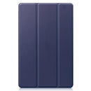 For Samsung Galaxy Tab A7 2020 T500 Custer Texture Horizontal Flip Leather Case with Three-folding Holder & Sleep / Wake-up Function(Dark Blue)