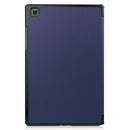 For Samsung Galaxy Tab A7 2020 T500 Custer Texture Horizontal Flip Leather Case with Three-folding Holder & Sleep / Wake-up Function(Dark Blue)