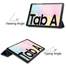For Samsung Galaxy Tab A7 2020 T500 Custer Texture Horizontal Flip Leather Case with Three-folding Holder & Sleep / Wake-up Function(Dark Blue)