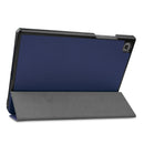 For Samsung Galaxy Tab A7 2020 T500 Custer Texture Horizontal Flip Leather Case with Three-folding Holder & Sleep / Wake-up Function(Dark Blue)