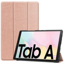 For Samsung Galaxy Tab A7 2020 T500 Custer Texture Horizontal Flip Leather Case with Three-folding Holder & Sleep / Wake-up Function(Rose Gold)