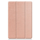 For Samsung Galaxy Tab A7 2020 T500 Custer Texture Horizontal Flip Leather Case with Three-folding Holder & Sleep / Wake-up Function(Rose Gold)