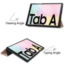 For Samsung Galaxy Tab A7 2020 T500 Custer Texture Horizontal Flip Leather Case with Three-folding Holder & Sleep / Wake-up Function(Rose Gold)