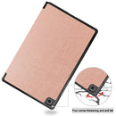 For Samsung Galaxy Tab A7 2020 T500 Custer Texture Horizontal Flip Leather Case with Three-folding Holder & Sleep / Wake-up Function(Rose Gold)