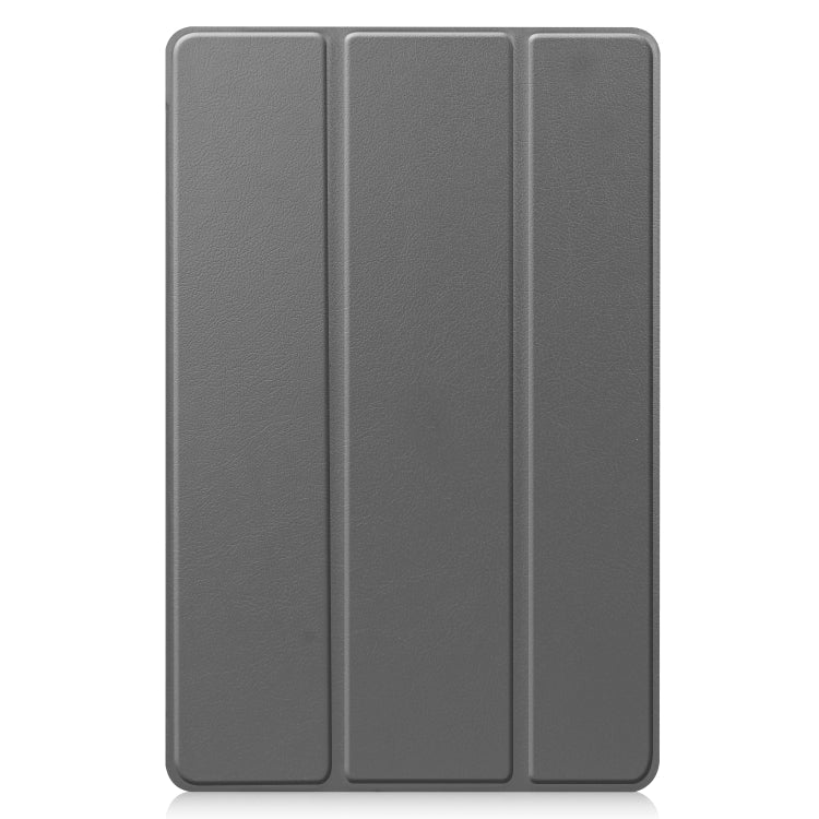 For Samsung Galaxy Tab A7 2020 T500 Custer Texture Horizontal Flip Leather Case with Three-folding Holder & Sleep / Wake-up Function(Grey)