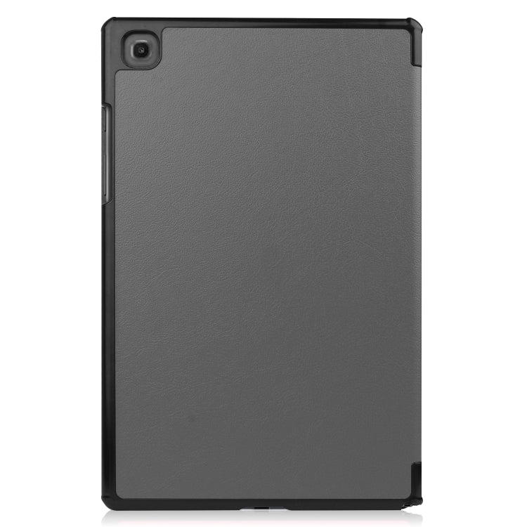 For Samsung Galaxy Tab A7 2020 T500 Custer Texture Horizontal Flip Leather Case with Three-folding Holder & Sleep / Wake-up Function(Grey)