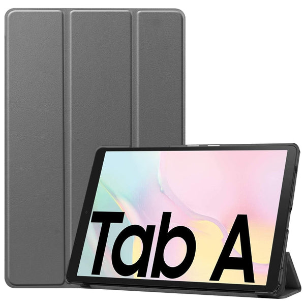 For Samsung Galaxy Tab A7 2020 T500 Custer Texture Horizontal Flip Leather Case with Three-folding Holder & Sleep / Wake-up Function(Grey)