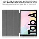For Samsung Galaxy Tab A7 2020 T500 Custer Texture Horizontal Flip Leather Case with Three-folding Holder & Sleep / Wake-up Function(Grey)