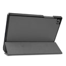 For Samsung Galaxy Tab A7 2020 T500 Custer Texture Horizontal Flip Leather Case with Three-folding Holder & Sleep / Wake-up Function(Grey)