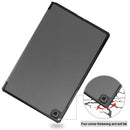 For Samsung Galaxy Tab A7 2020 T500 Custer Texture Horizontal Flip Leather Case with Three-folding Holder & Sleep / Wake-up Function(Grey)
