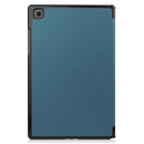 For Samsung Galaxy Tab A7 2020 T500 Custer Texture Horizontal Flip Leather Case with Three-folding Holder & Sleep / Wake-up Function(Dark Green)