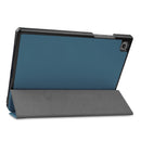 For Samsung Galaxy Tab A7 2020 T500 Custer Texture Horizontal Flip Leather Case with Three-folding Holder & Sleep / Wake-up Function(Dark Green)