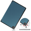 For Samsung Galaxy Tab A7 2020 T500 Custer Texture Horizontal Flip Leather Case with Three-folding Holder & Sleep / Wake-up Function(Dark Green)