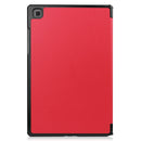 For Samsung Galaxy Tab A7 2020 T500 Custer Texture Horizontal Flip Leather Case with Three-folding Holder & Sleep / Wake-up Function(Red)