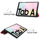 For Samsung Galaxy Tab A7 2020 T500 Custer Texture Horizontal Flip Leather Case with Three-folding Holder & Sleep / Wake-up Function(Red)