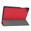 For Samsung Galaxy Tab A7 2020 T500 Custer Texture Horizontal Flip Leather Case with Three-folding Holder & Sleep / Wake-up Function(Red)