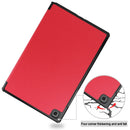 For Samsung Galaxy Tab A7 2020 T500 Custer Texture Horizontal Flip Leather Case with Three-folding Holder & Sleep / Wake-up Function(Red)