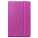 For Samsung Galaxy Tab A7 2020 T500 Custer Texture Horizontal Flip Leather Case with Three-folding Holder & Sleep / Wake-up Function(Purple)