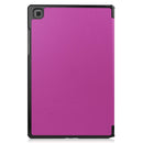 For Samsung Galaxy Tab A7 2020 T500 Custer Texture Horizontal Flip Leather Case with Three-folding Holder & Sleep / Wake-up Function(Purple)