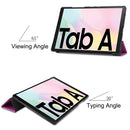 For Samsung Galaxy Tab A7 2020 T500 Custer Texture Horizontal Flip Leather Case with Three-folding Holder & Sleep / Wake-up Function(Purple)