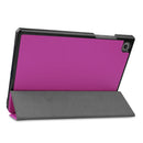 For Samsung Galaxy Tab A7 2020 T500 Custer Texture Horizontal Flip Leather Case with Three-folding Holder & Sleep / Wake-up Function(Purple)