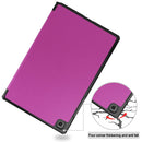 For Samsung Galaxy Tab A7 2020 T500 Custer Texture Horizontal Flip Leather Case with Three-folding Holder & Sleep / Wake-up Function(Purple)