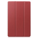 For Samsung Galaxy Tab A7 2020 T500 Custer Texture Horizontal Flip Leather Case with Three-folding Holder & Sleep / Wake-up Function(Wine Red)