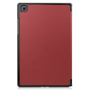 For Samsung Galaxy Tab A7 2020 T500 Custer Texture Horizontal Flip Leather Case with Three-folding Holder & Sleep / Wake-up Function(Wine Red)