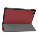 For Samsung Galaxy Tab A7 2020 T500 Custer Texture Horizontal Flip Leather Case with Three-folding Holder & Sleep / Wake-up Function(Wine Red)