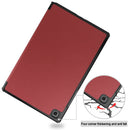 For Samsung Galaxy Tab A7 2020 T500 Custer Texture Horizontal Flip Leather Case with Three-folding Holder & Sleep / Wake-up Function(Wine Red)