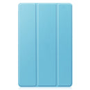 For Samsung Galaxy Tab A7 2020 T500 Custer Texture Horizontal Flip Leather Case with Three-folding Holder & Sleep / Wake-up Function(Sky Blue)
