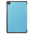 For Samsung Galaxy Tab A7 2020 T500 Custer Texture Horizontal Flip Leather Case with Three-folding Holder & Sleep / Wake-up Function(Sky Blue)