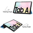 For Samsung Galaxy Tab A7 2020 T500 Custer Texture Horizontal Flip Leather Case with Three-folding Holder & Sleep / Wake-up Function(Sky Blue)